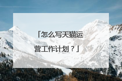 怎么写天猫运营工作计划?