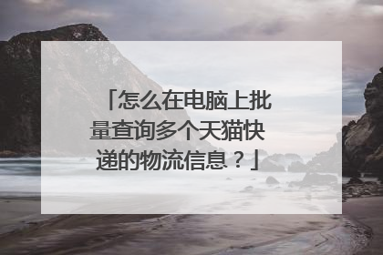 怎么在电脑上批量查询多个天猫快递的物流信息？