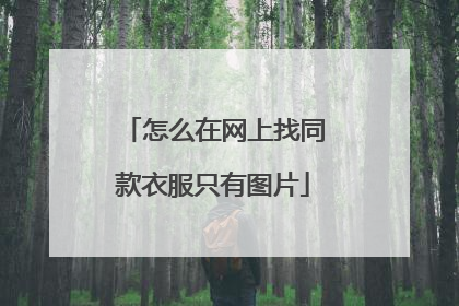怎么在网上找同款衣服只有图片