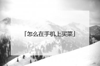 怎么在手机上买菜