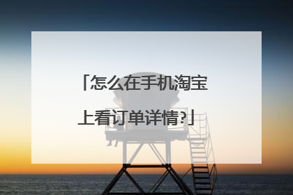 怎么在手机淘宝上看订单详情?