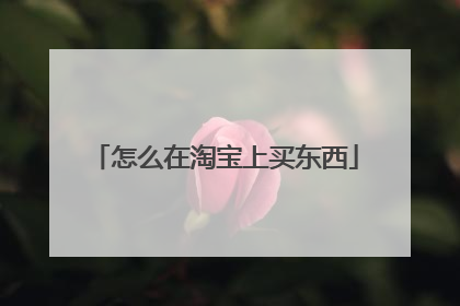 怎么在淘宝上买东西