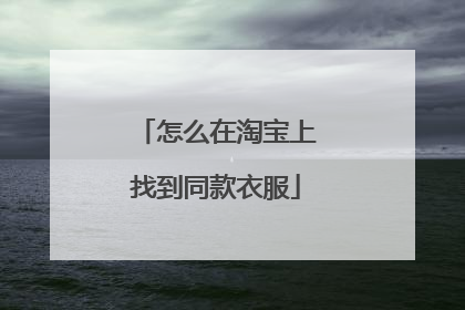 怎么在淘宝上找到同款衣服