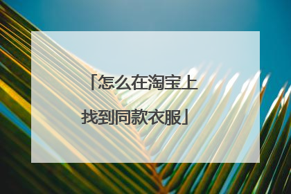 怎么在淘宝上找到同款衣服