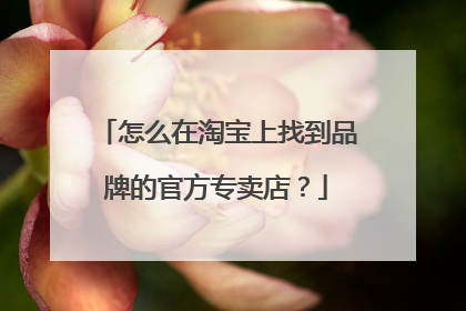 怎么在淘宝上找到品牌的官方专卖店?