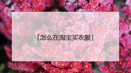 怎么在淘宝买衣服