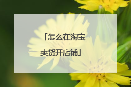怎么在淘宝卖货开店铺