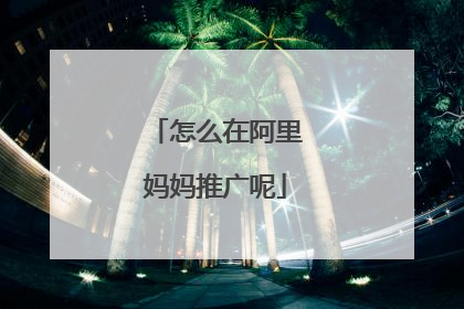 怎么在阿里妈妈推广呢