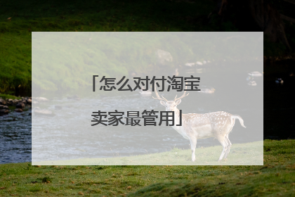 怎么对付淘宝卖家最管用