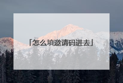 怎么填邀请码进去