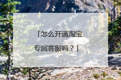 怎么开通淘宝专属客服吗？