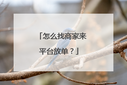 怎么找商家来平台放单？