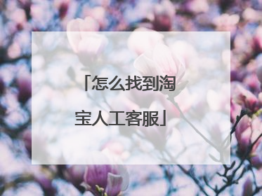 怎么找到淘宝人工客服