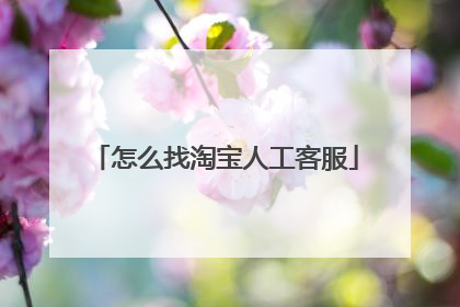 怎么找淘宝人工客服