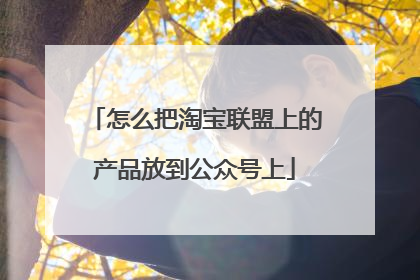 怎么把淘宝联盟上的产品放到公众号上