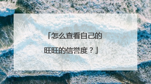 怎么查看自己的旺旺的信誉度？