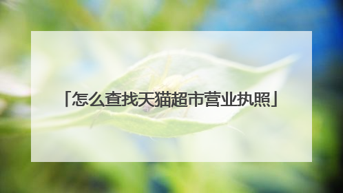 怎么查找天猫超市营业执照