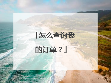怎么查询我的订单?