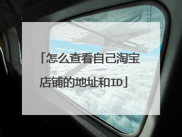 怎么查看自己淘宝店铺的地址和ID