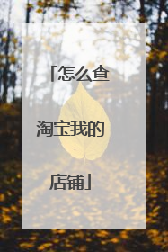 怎么查淘宝我的店铺