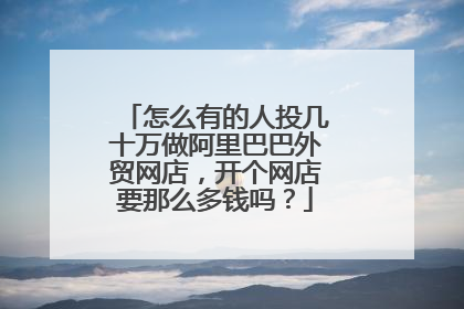 怎么有的人投几十万做阿里巴巴外贸网店，开个网店要那么多钱吗？