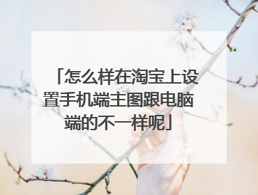 怎么样在淘宝上设置手机端主图跟电脑端的不一样呢