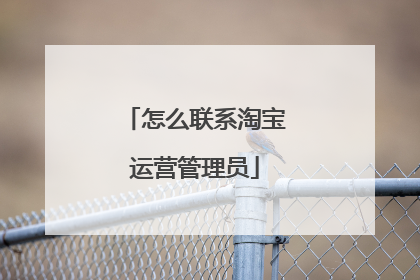 怎么联系淘宝运营管理员