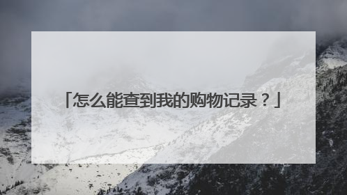 怎么能查到我的购物记录?
