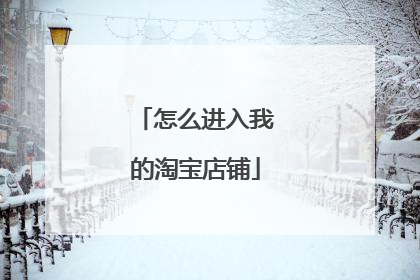 怎么进入我的淘宝店铺