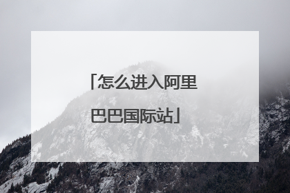 怎么进入阿里巴巴国际站