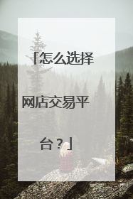 怎么选择网店交易平台?