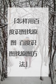 怎样用百度识图找原图 百度识图找原图方法