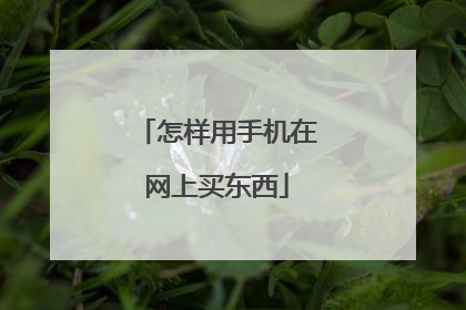 怎样用手机在网上买东西