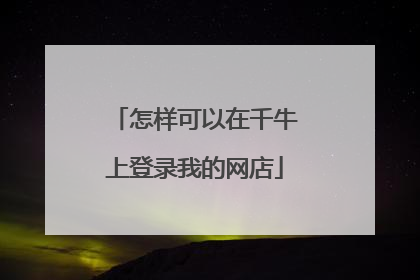 怎样可以在千牛上登录我的网店