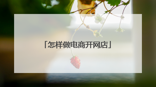 怎样做电商开网店