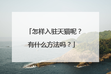 怎样入驻天猫呢?有什么方法吗?