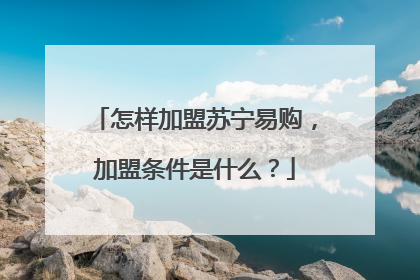 怎样加盟苏宁易购,加盟条件是什么?