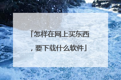 怎样在网上买东西,要下载什么软件