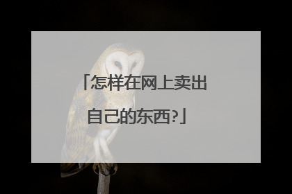 怎样在网上卖出自己的东西?