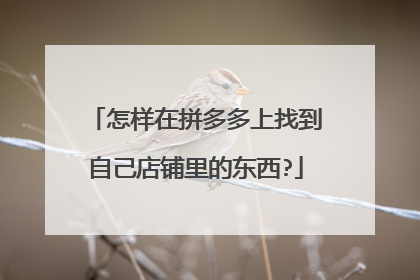 怎样在拼多多上找到自己店铺里的东西?