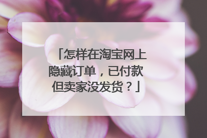怎样在淘宝网上隐藏订单,已付款但卖家没发货?