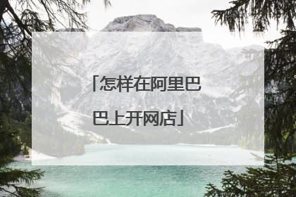 怎样在阿里巴巴上开网店