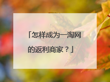 怎样成为一淘网的返利商家？