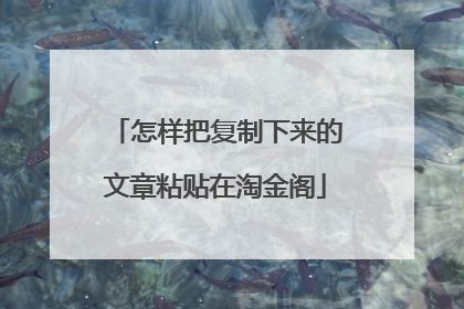 怎样把复制下来的文章粘贴在淘金阁