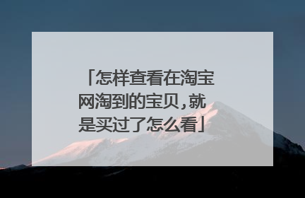 怎样查看在淘宝网淘到的宝贝,就是买过了怎么看