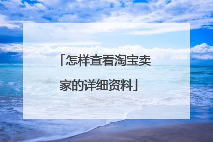 怎样查看淘宝卖家的详细资料