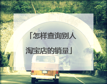 怎样查询别人淘宝店的销量