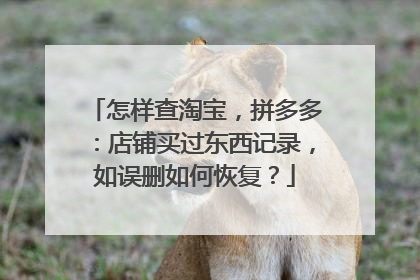 怎样查淘宝,拼多多:店铺买过东西记录,如误删如何恢复?