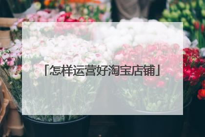 怎样运营好淘宝店铺
