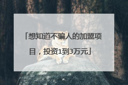 想知道不骗人的加盟项目,投资1到3万元